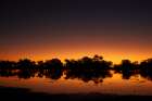 Sunset at The Lake camp, Lake Houdraman, Quilpie, Queensland, Australia Art Print